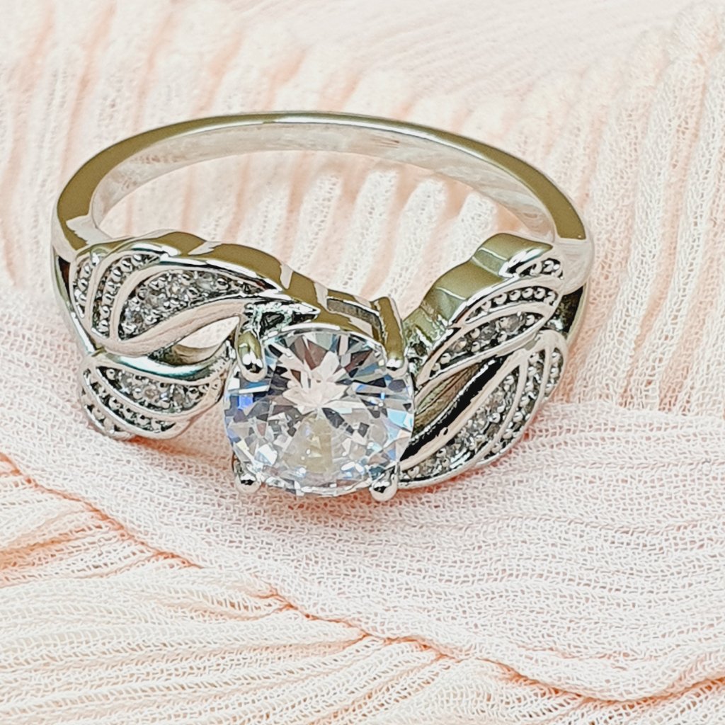 Lovely Layer Stackable Zircon Angel Wings Wedding Rings For Women, Indn8298